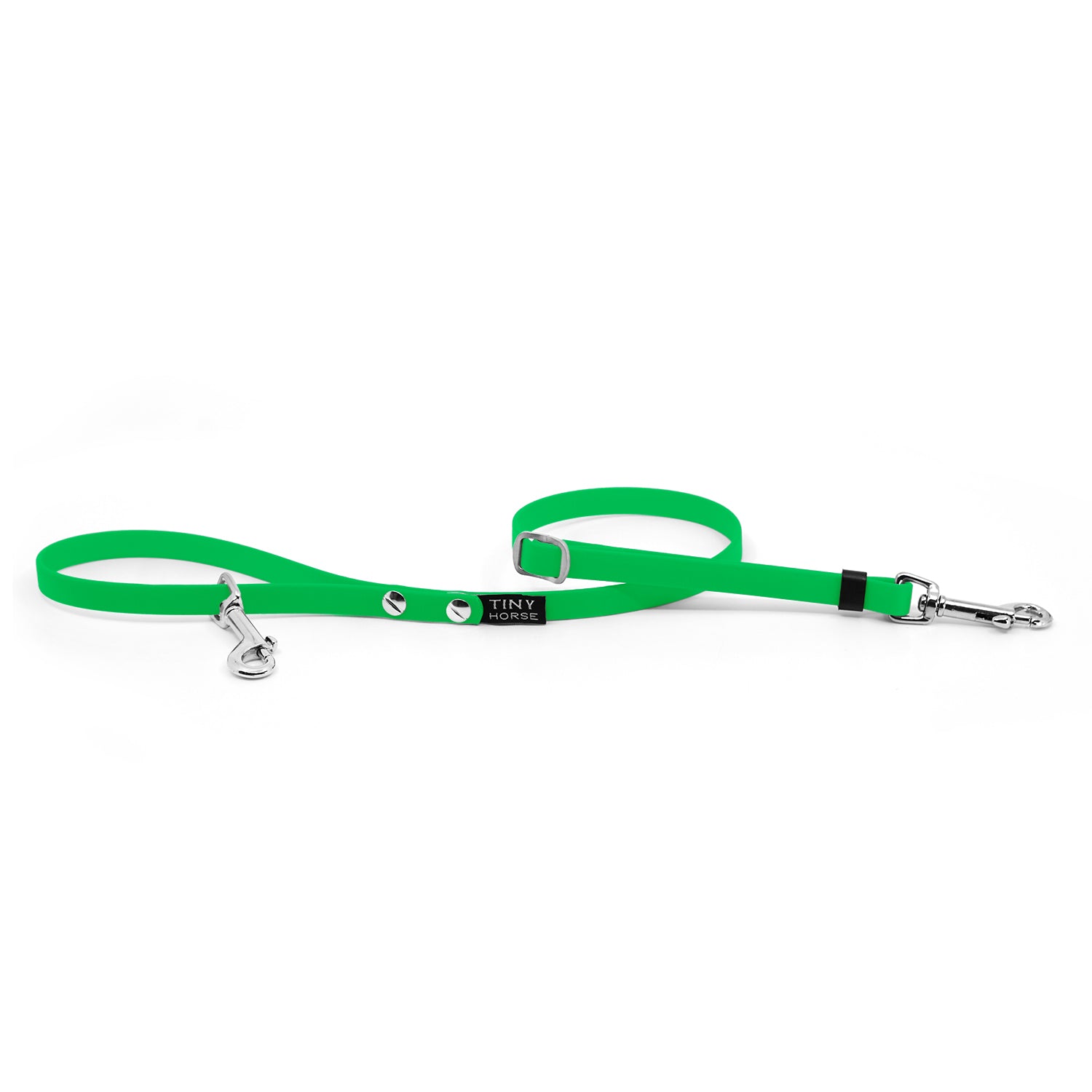 Neon green adjustable biothane leash for walking smaller dogs